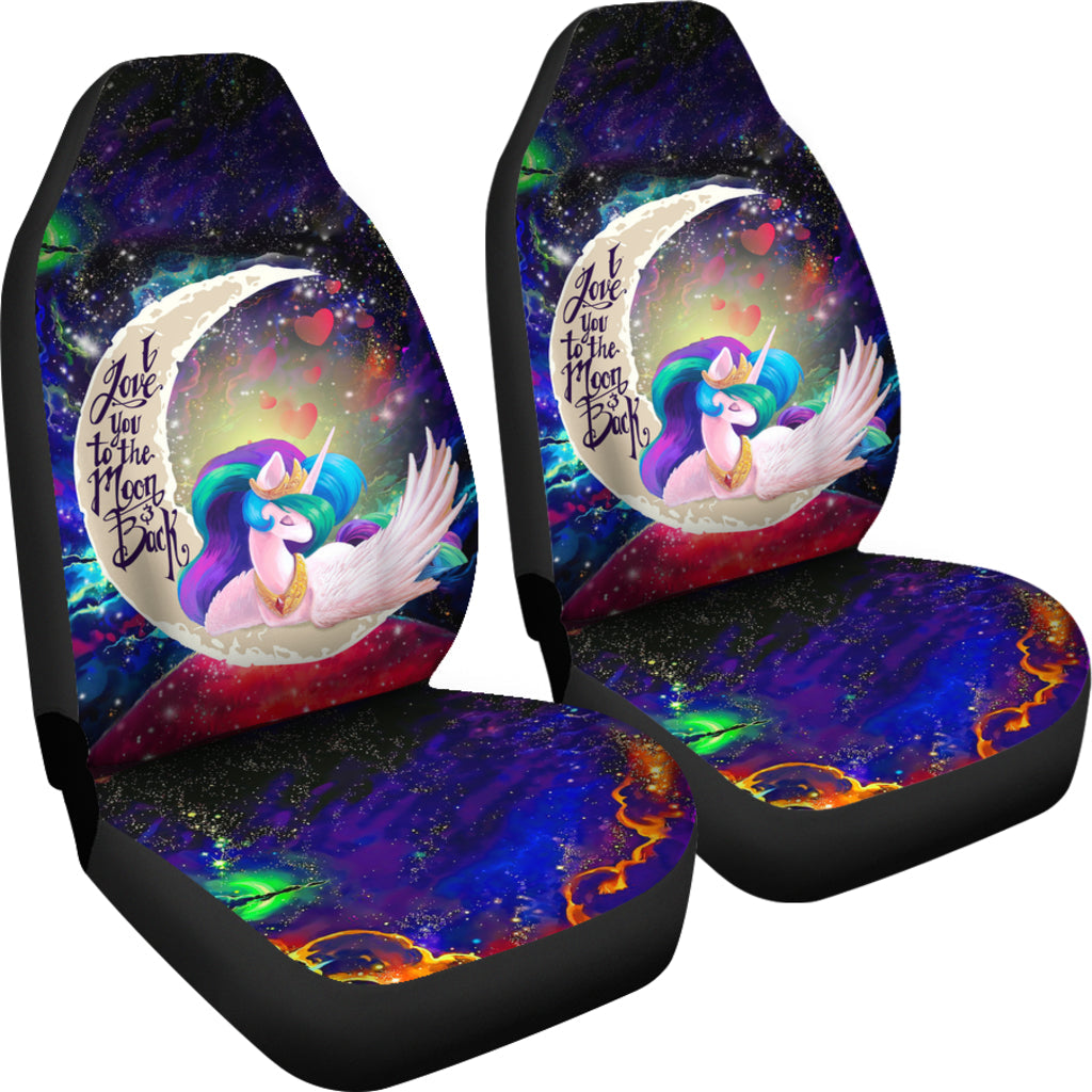 Beauty Unicorn Love You To The Moon Galaxy Car Seat Covers