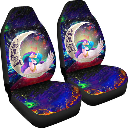 Beauty Unicorn Love You To The Moon Galaxy Car Seat Covers