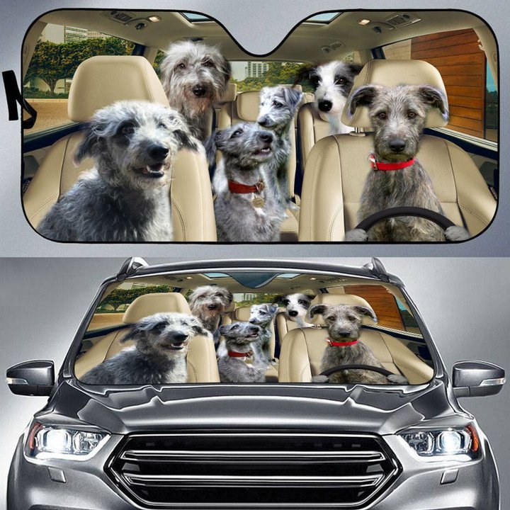 Bedlington Whippet Car All Over Printed 3D Sun Shade