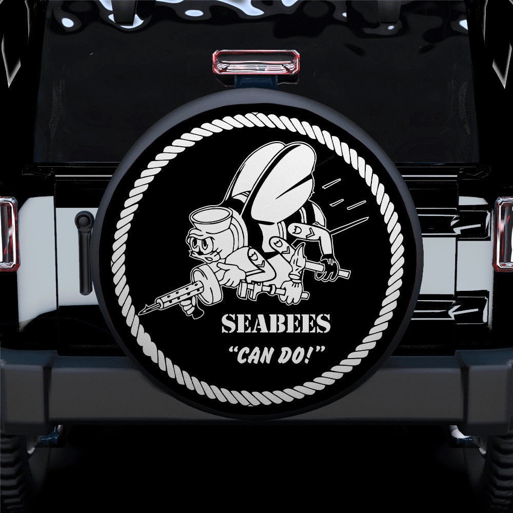 Bee Seabees Can Do Car Spare Tire Cover