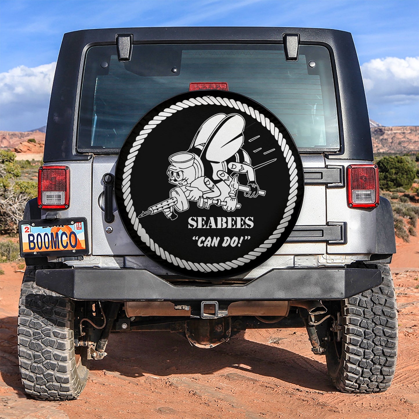 Bee Seabees Can Do Car Spare Tire Cover