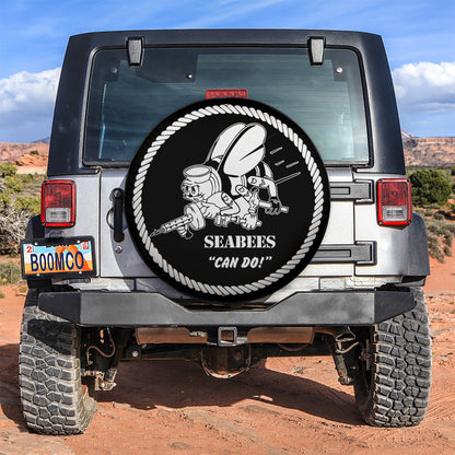 Bee Seabees Can Do Car Spare Tire Cover