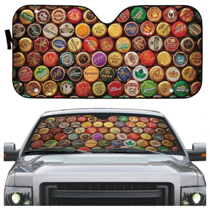 Beer Bottle Caps Custom Car Auto Sun Shades Windshield Accessories Decor Gift