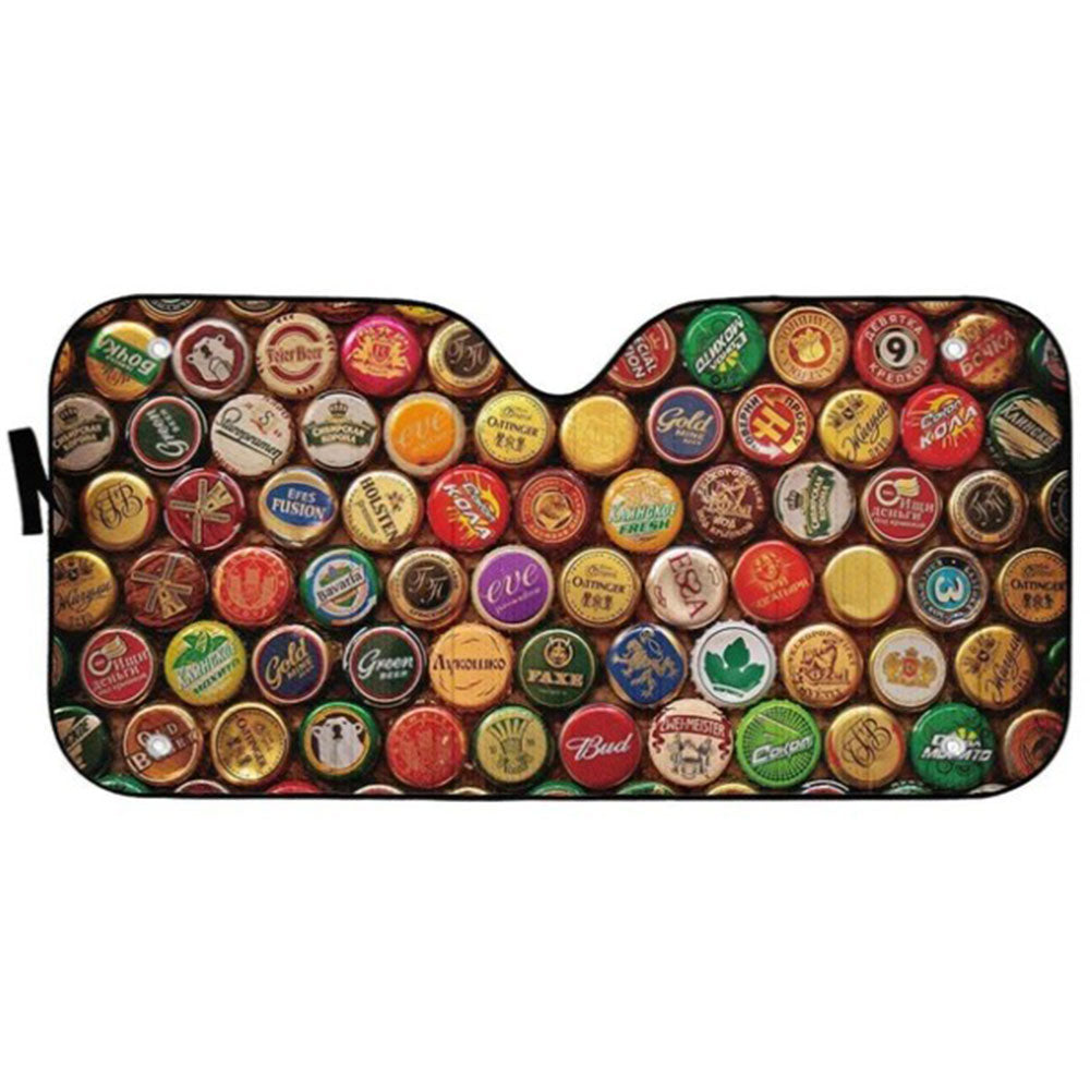 Beer Bottle Caps Custom Car Auto Sun Shades Windshield Accessories Decor Gift