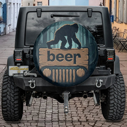 Bigfoot Jeep Spare Tire Cover - Funny Beer Jeep Accessories - PersonalizedFury