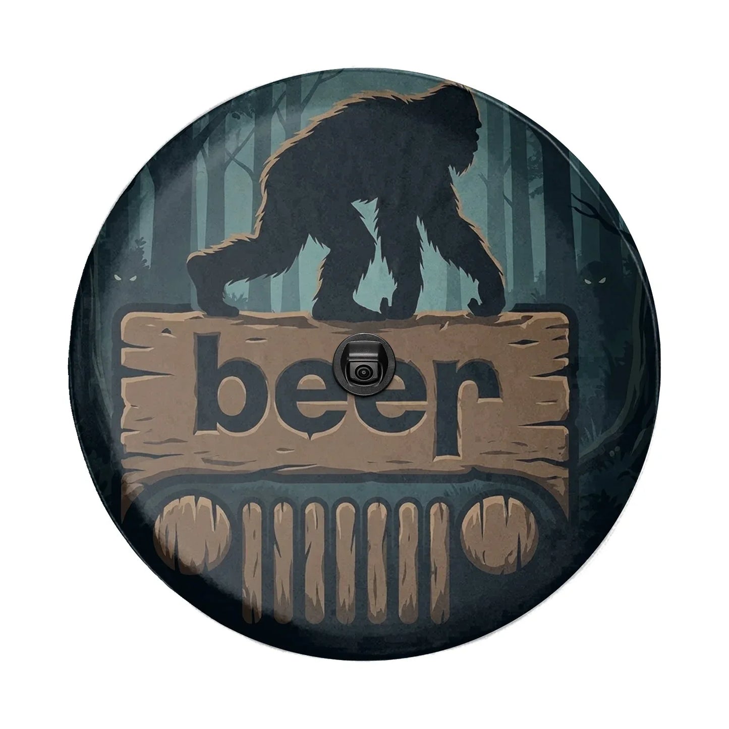 Bigfoot Jeep Spare Tire Cover - Funny Beer Jeep Accessories - PersonalizedFury