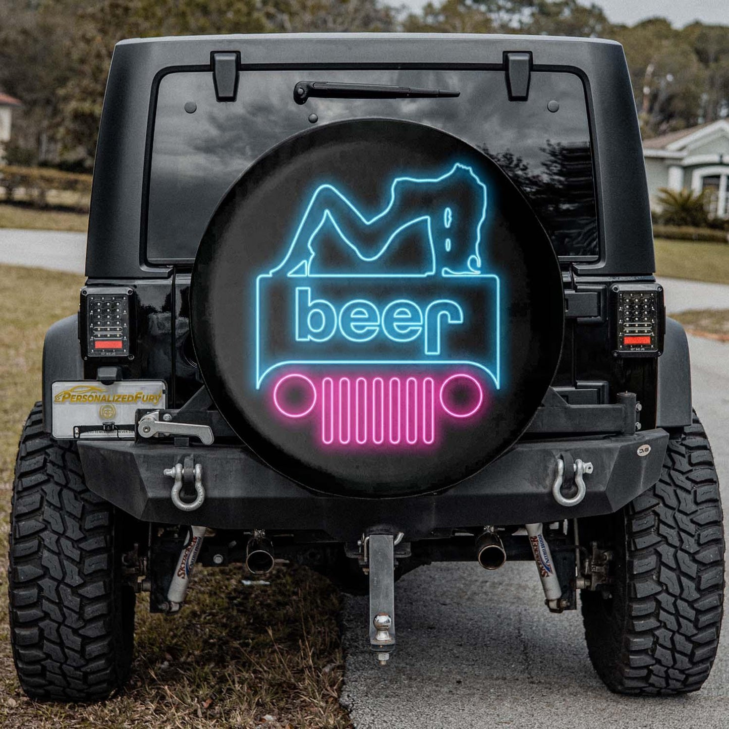 Jeep Beer Spare Tire Cover – Camping & Cold Beer Theme - PersonalizedFury