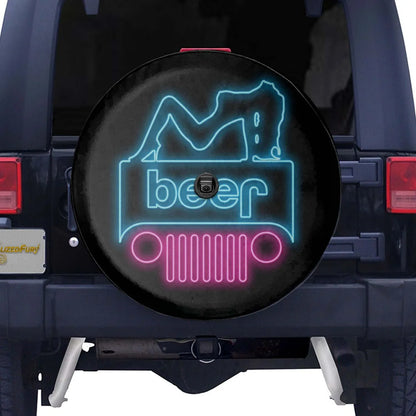 Jeep Beer Spare Tire Cover – Camping & Cold Beer Theme - PersonalizedFury