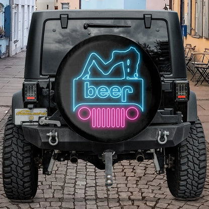 Jeep Beer Spare Tire Cover – Camping & Cold Beer Theme - PersonalizedFury