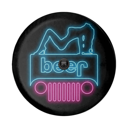 Jeep Beer Spare Tire Cover – Camping & Cold Beer Theme - PersonalizedFury