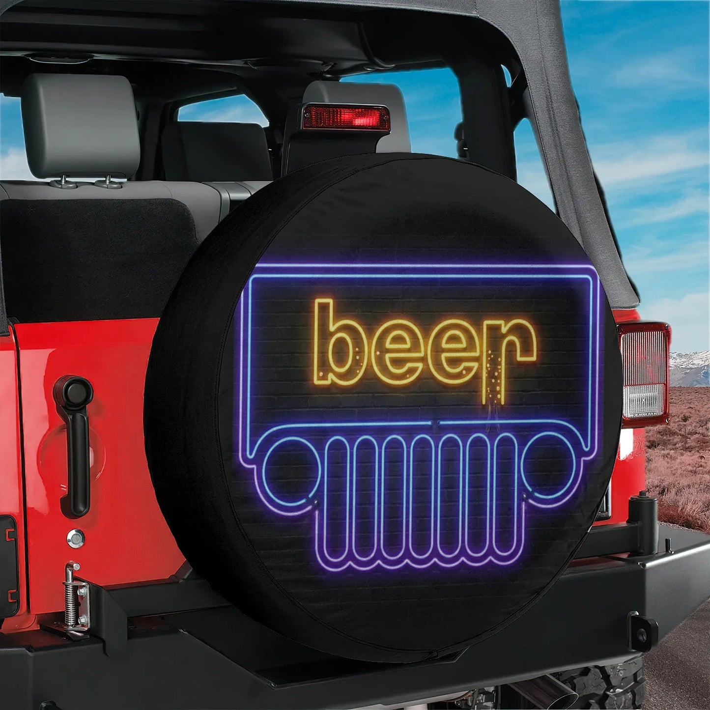 Beer Jeep Spare Tire Cover -Noen Light Style - PersonalizedFury