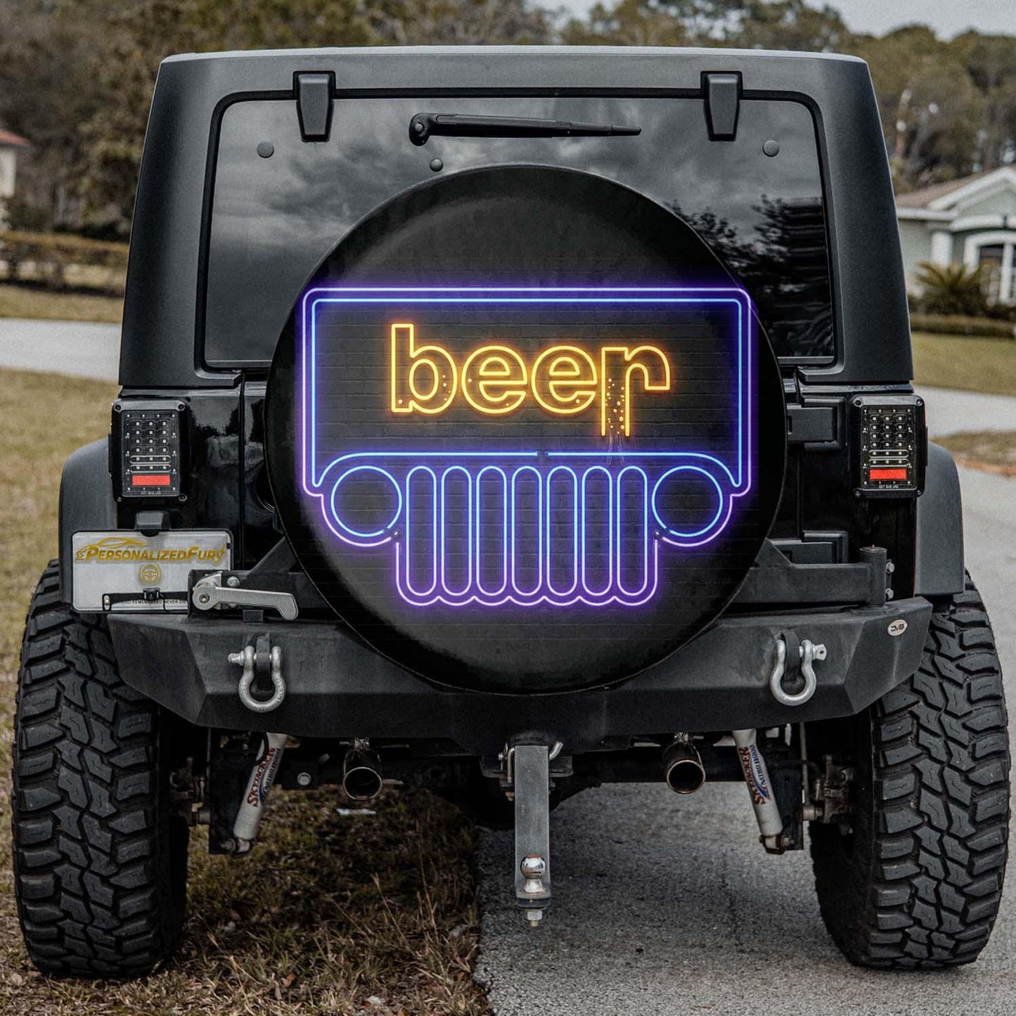 Beer Jeep Spare Tire Cover -Noen Light Style - PersonalizedFury