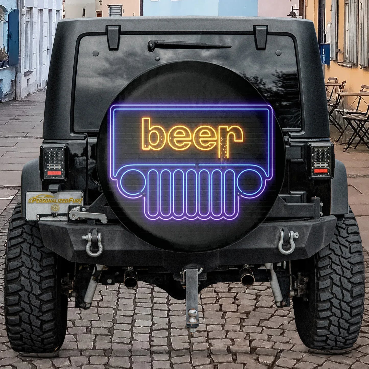 Beer Jeep Spare Tire Cover -Noen Light Style - PersonalizedFury