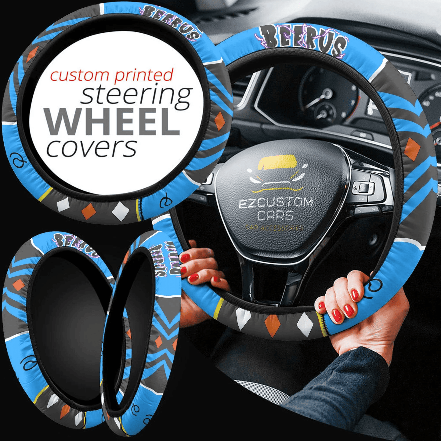 Beerus Anime Steering Wheel Cover Custom Dragon Ball Car Accessories