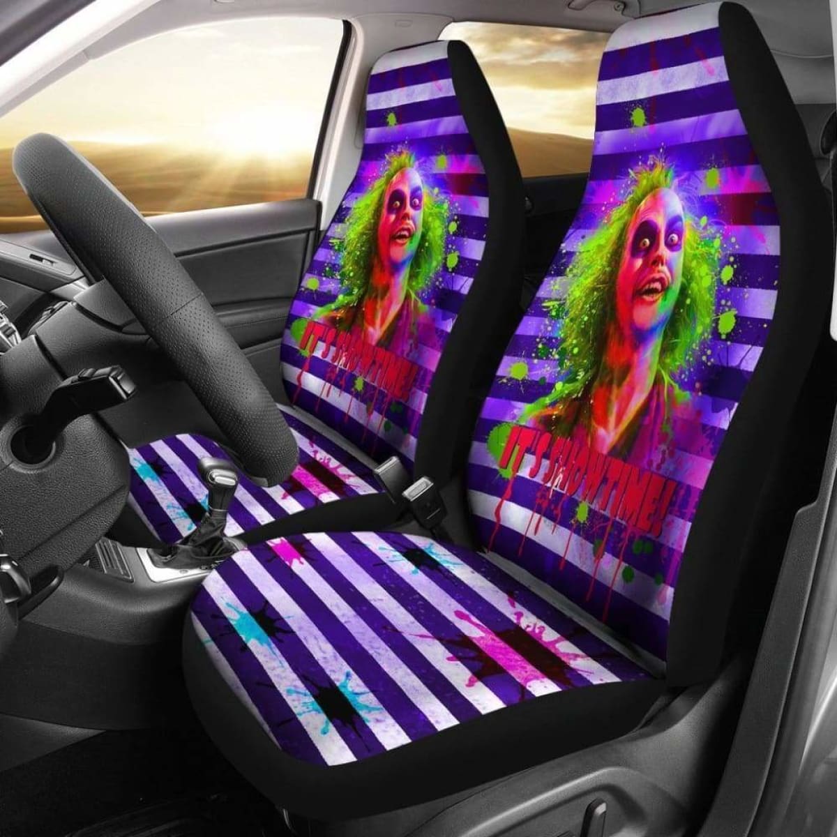 Beetlejuice Car Seat Covers Movie Fan Gift Universal Fit 051012