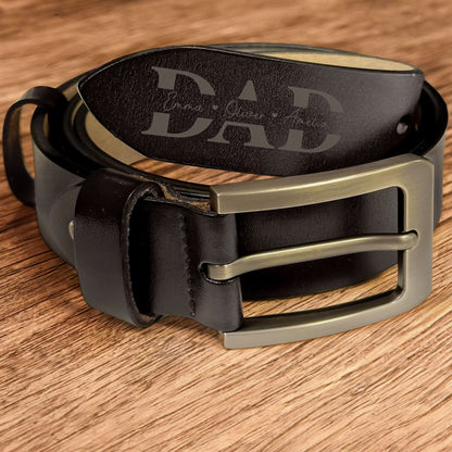 Belt Reminder We Love You For Dad - Personalized Engraved Leather Belt