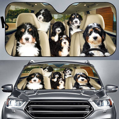 Bernedoodle Car All Over Printed 3D Sun Shade