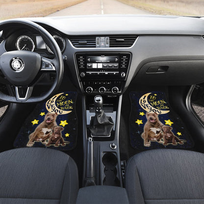 Best Dad Ever Pitbull Car Floor Mats Custom I Love You To The Moon And Back Cool Car Accessories