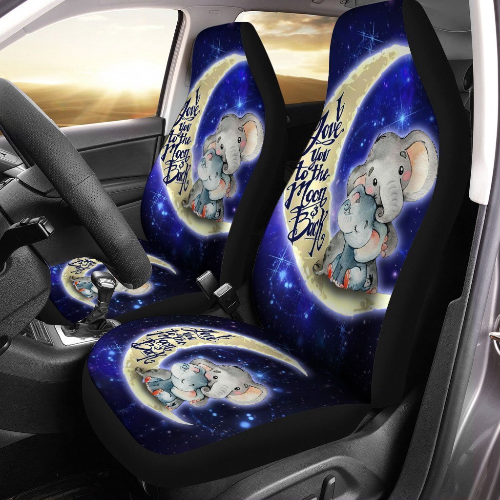 Best Elephant Dad Car Seat Covers Custom I Love You To The Moon And Back Car Accessories