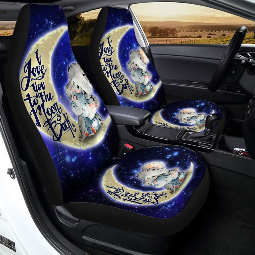 Best Elephant Dad Car Seat Covers Custom I Love You To The Moon And Back Car Accessories