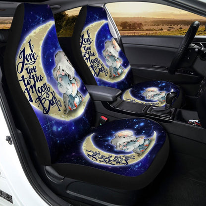 Best Elephant Dad Car Seat Covers Custom I Love You To The Moon And Back Car Accessories