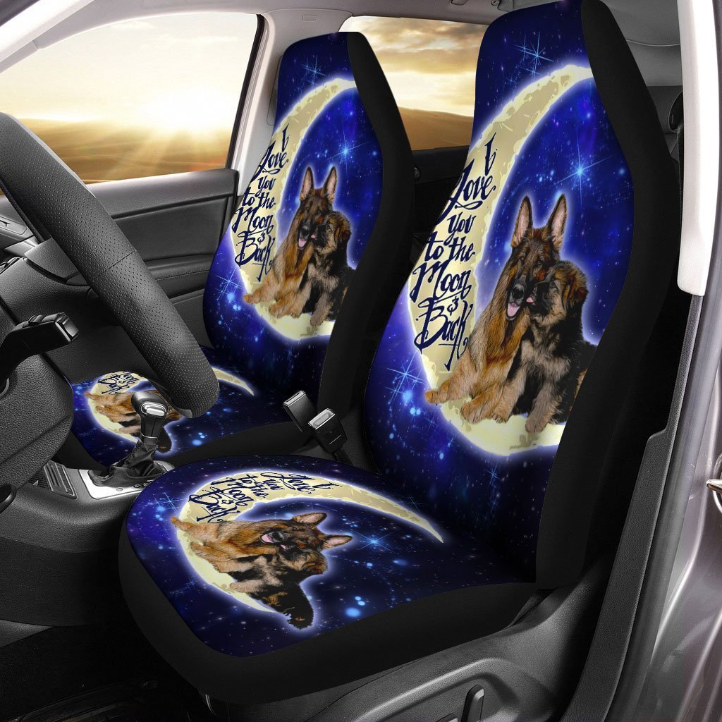 Best German Shepherd Dad Car Seat Covers Custom I Love You To The Moon And Back Car Accessories