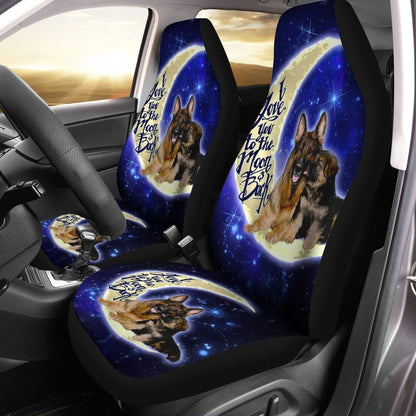 Best German Shepherd Dad Car Seat Covers Custom I Love You To The Moon And Back Car Accessories