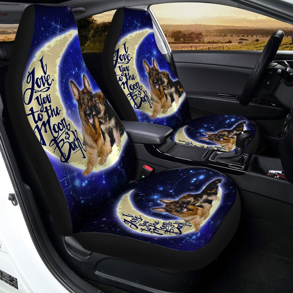 Best German Shepherd Dad Car Seat Covers Custom I Love You To The Moon And Back Car Accessories