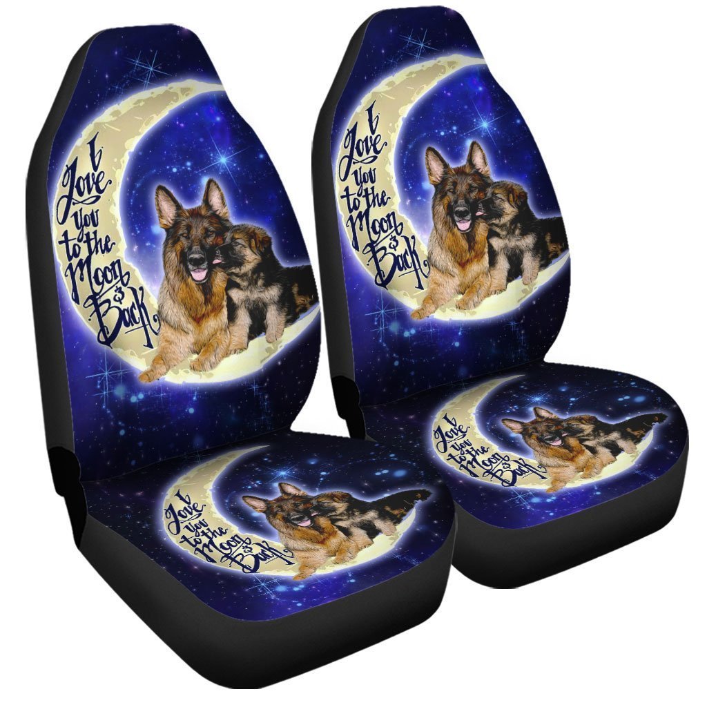 Best German Shepherd Dad Car Seat Covers Custom I Love You To The Moon And Back Car Accessories