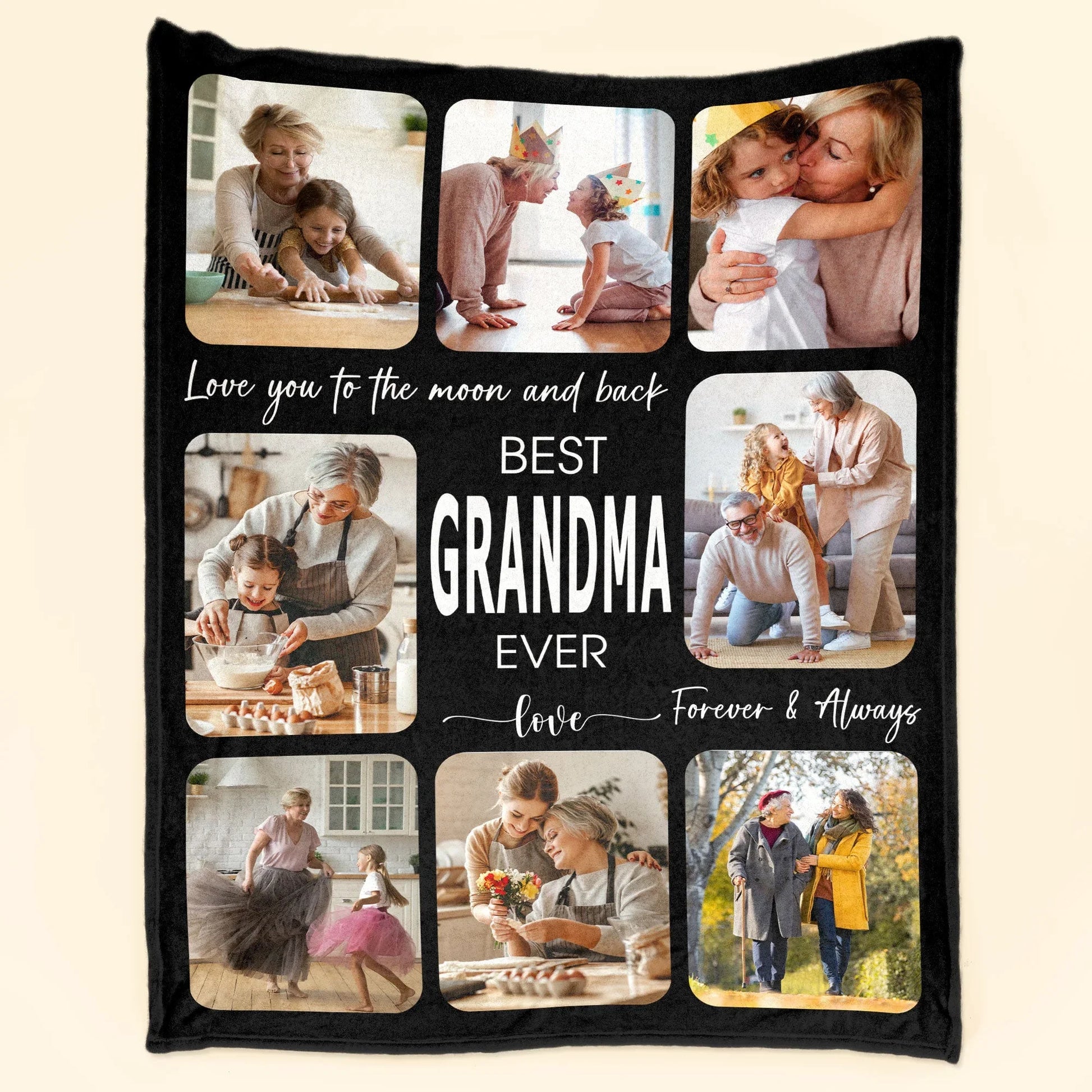 Best Grandma Ever Best Mom Ever - Personalized Photo Blanket