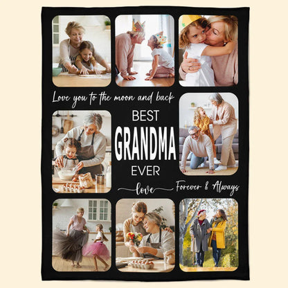 Best Grandma Ever Best Mom Ever - Personalized Photo Blanket