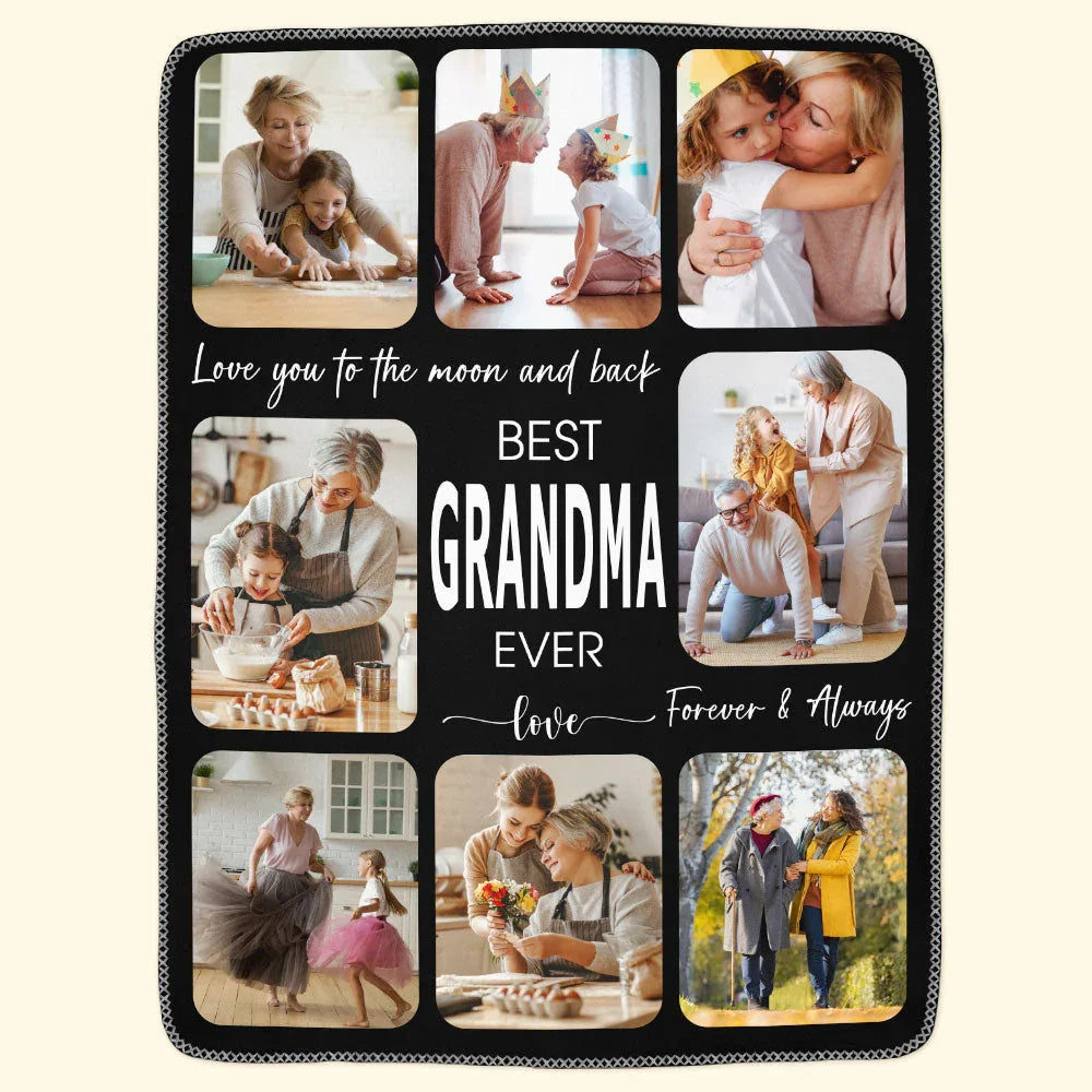 Best Grandma Ever Best Mom Ever - Personalized Photo Blanket