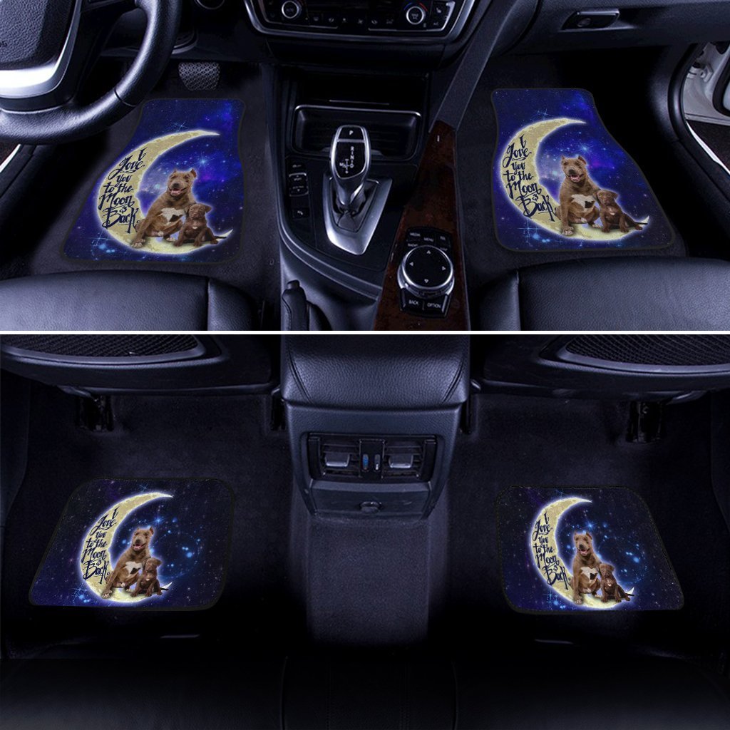 Best Pitbull Dad Car Floor Mats Custom I Love You To The Moon And Back Galaxy Car Accessories