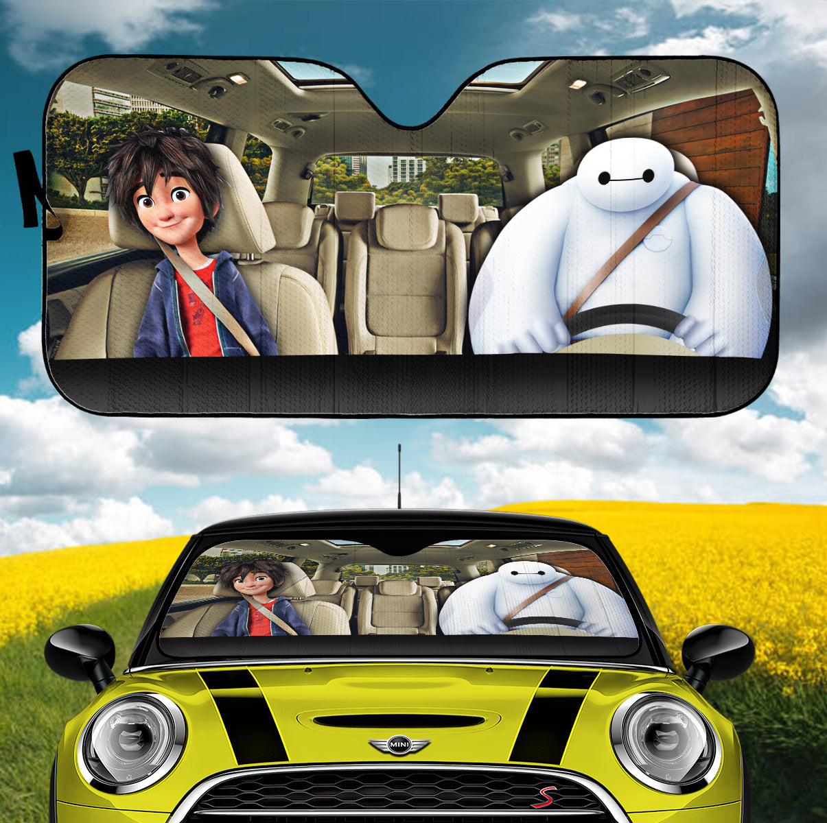 Big Hero 6 Hiro And Baymax Car Auto Sunshades