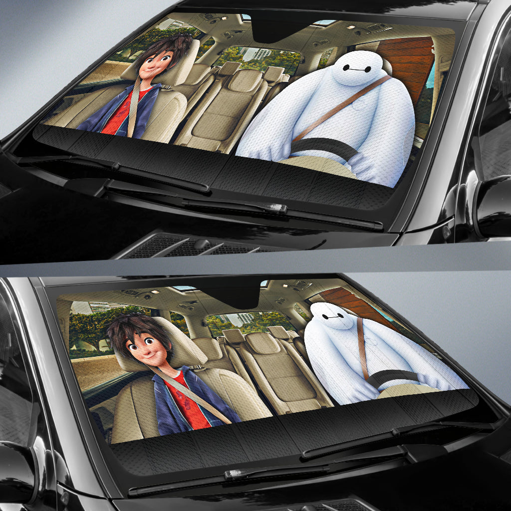Big Hero 6 Hiro And Baymax Car Auto Sunshades