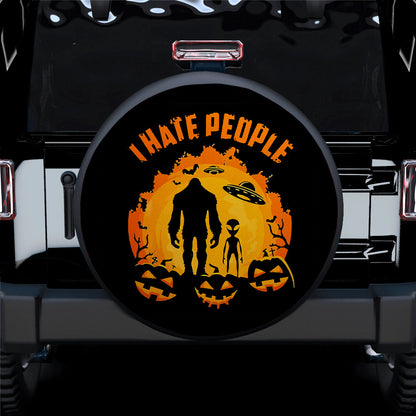 Bigfoot And Alien Hate People Car Spare Tire Cover