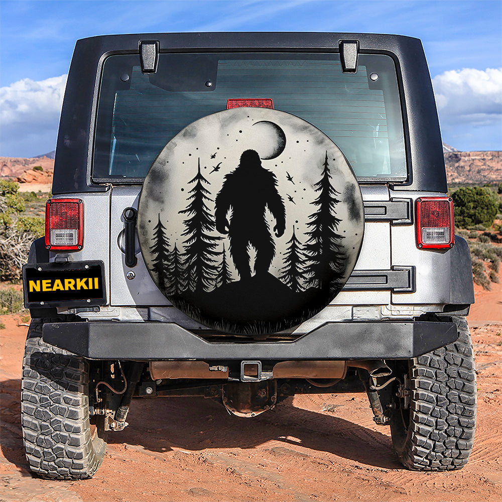 Bigfoot And The Moon Car Spare Tire Cover