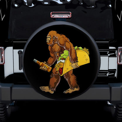Bigfoot Carrying Taco and Beer Car Spare Tire Cover