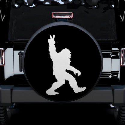 Bigfoot Peace Sign Hand Sasquatch Peace Symbol Jeep Car Spare Tire Cover