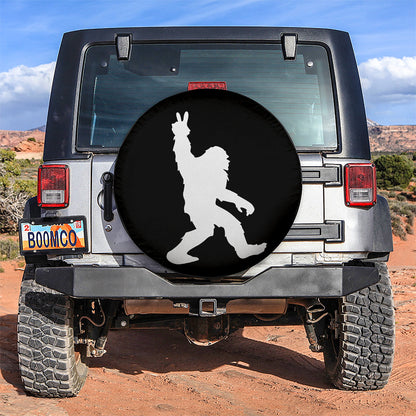 Bigfoot Peace Sign Hand Sasquatch Peace Symbol Jeep Car Spare Tire Cover