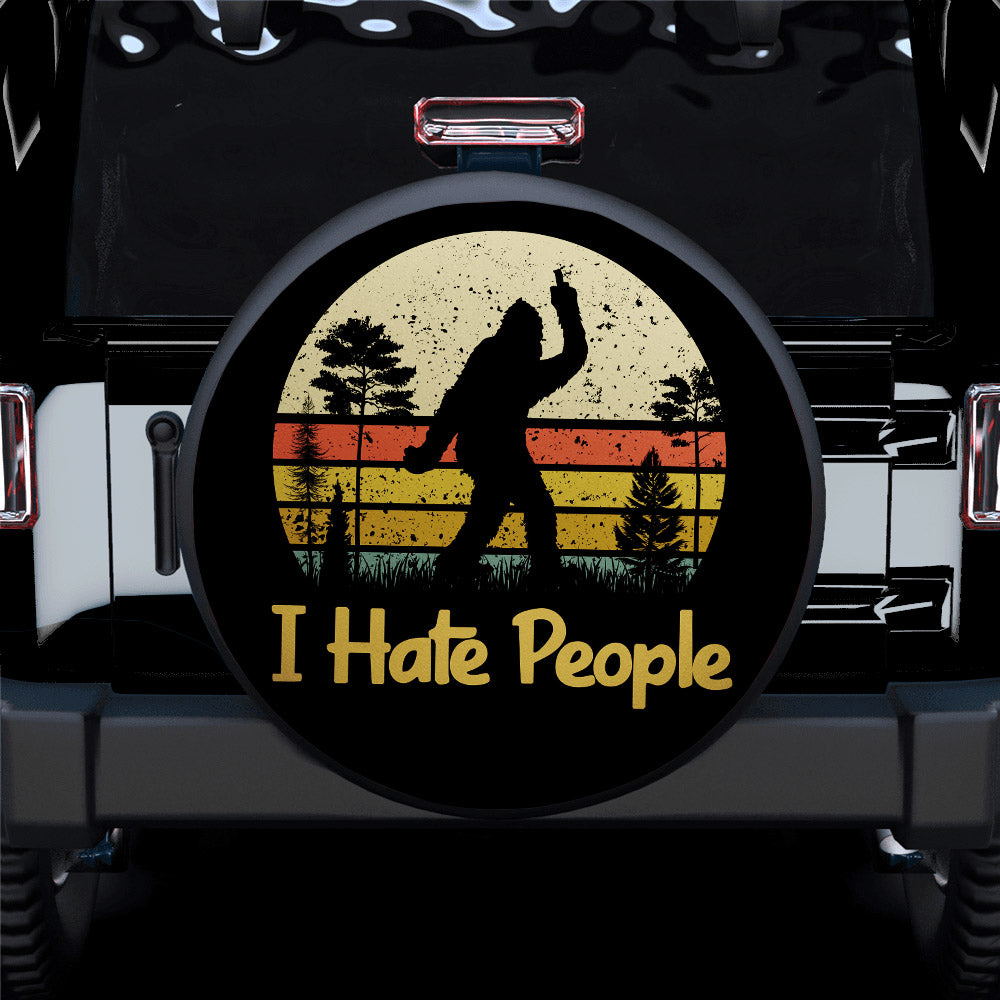 Bigfoot Sasquatch I Hate People Jeep Vintage Car Spare Tire Cover