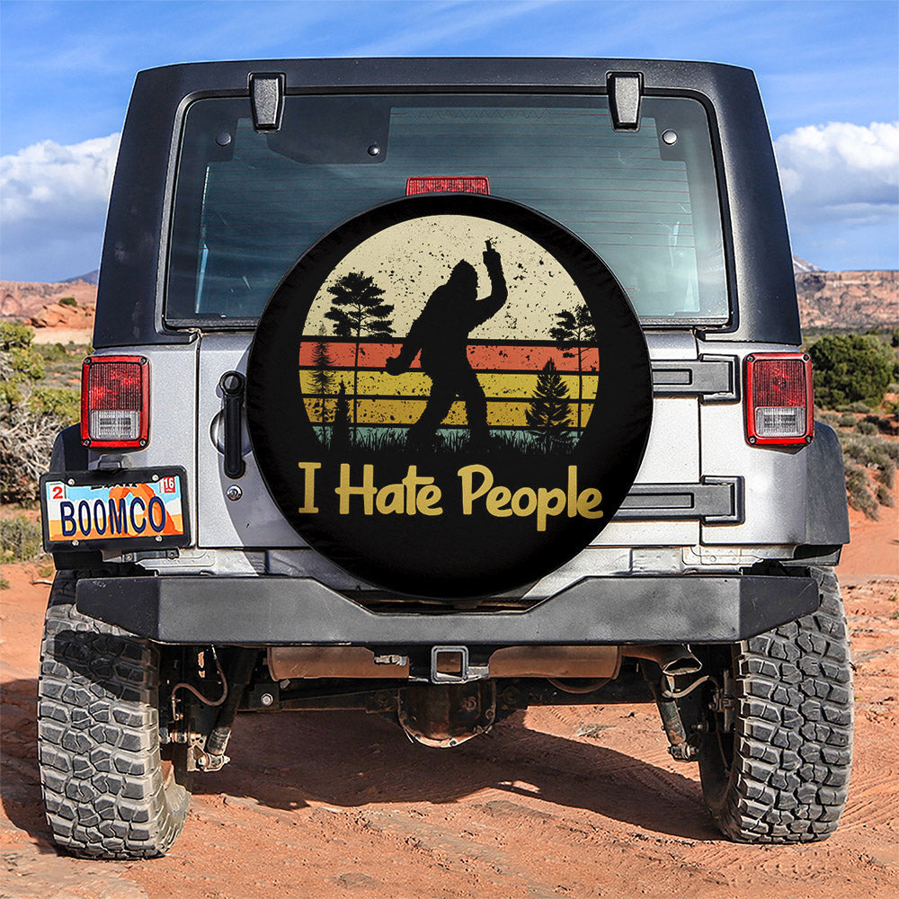 Bigfoot Sasquatch I Hate People Jeep Vintage Car Spare Tire Cover