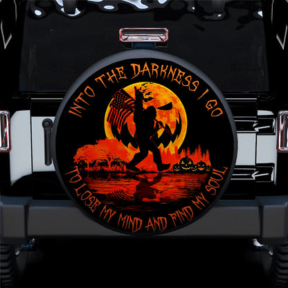 Bigfoot Sasquatch Into The Darkness I Go Jeep Car Spare Tire Cover