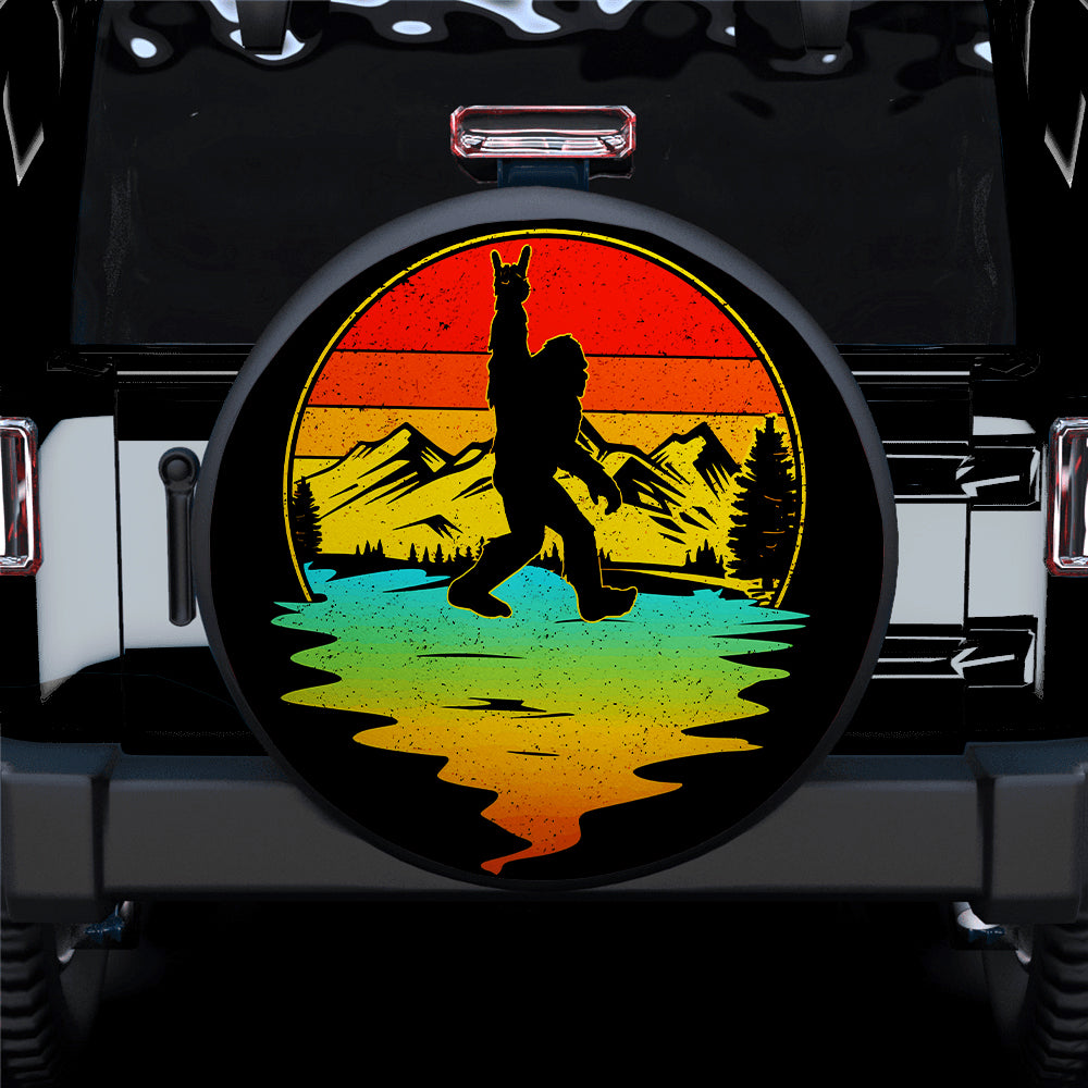 Bigfoot Sasquatch Vintage Sunset Jeep Car Spare Tire Cover