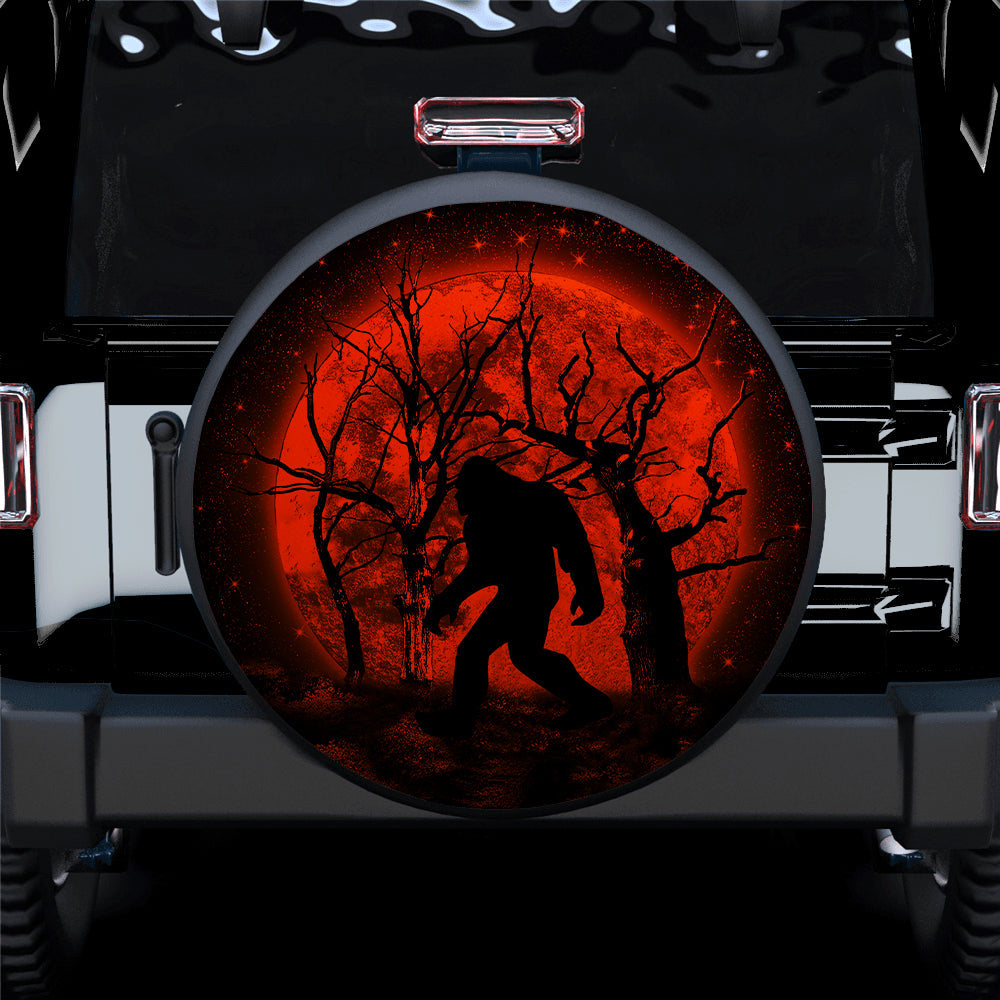 Bigfoot Silhouette Moonlight Jeep Car Spare Tire Cover
