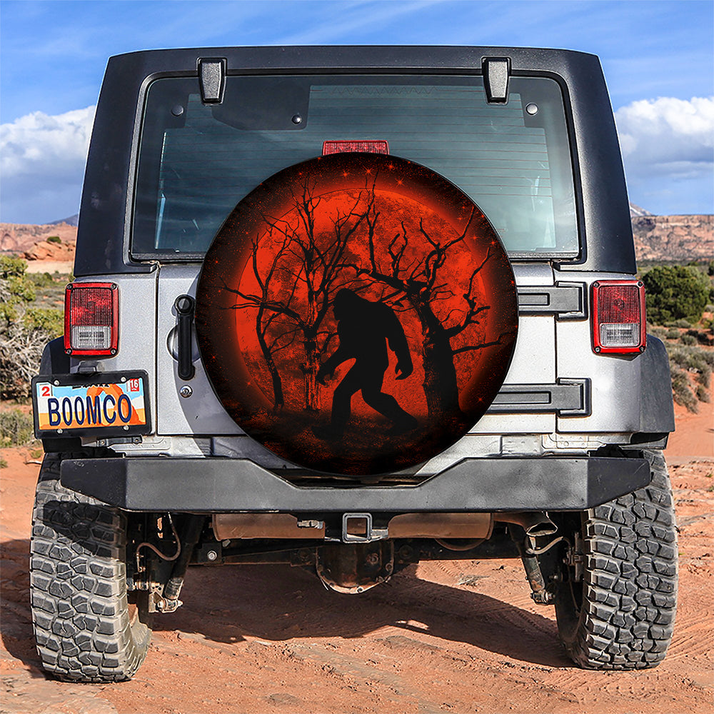 Bigfoot Silhouette Moonlight Jeep Car Spare Tire Cover