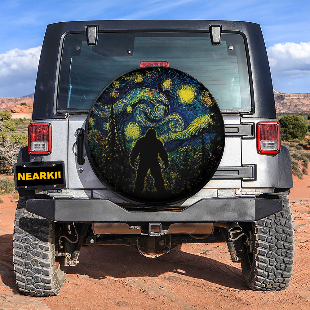 Bigfoot Starry Night Jeep Car Spare Tire Cover