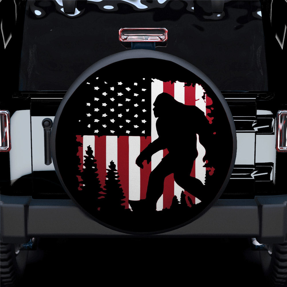 Bigfoot USA Flag Car Spare Tire Cover