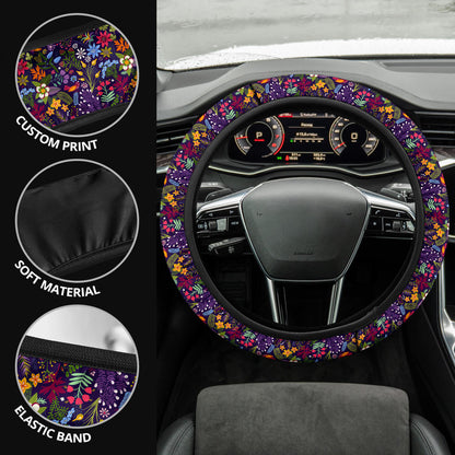 Birds Flower Forest Premium Car Steering Wheel Cover