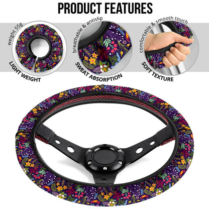 Birds Flower Forest Premium Car Steering Wheel Cover